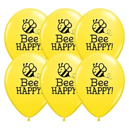 11 inch - Bee Happy Yellow latexové balóny včielka 25 ks/bal