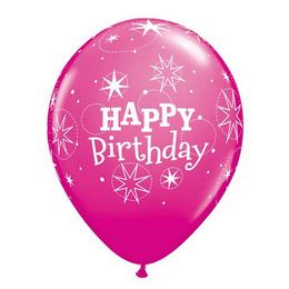 11 inch balón na narodeniny Birthday Sparkle Wild Berry (6 ks/bal)