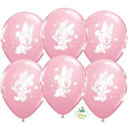 11 inch Disney Baby Minnie Hearts Pink balóny (6 ks/balenie)