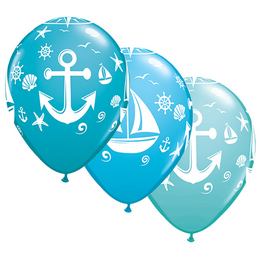 11 inch balón Nautical Sailboat & Anchor Special Assortment (25 ks/bal)