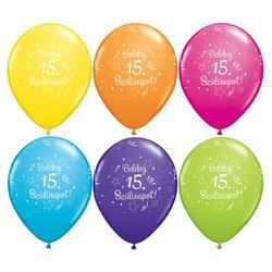 11 inch Shi. St. Ast. balón s maďarským nápisom Boldog 15. Szülinapot (25 ks/balenie)