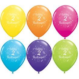 11 inch Shi. St. Tr. Assort. balón s maďarským nápisom Boldog 2. Szülinapot (25 ks/balenie)