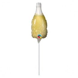 14 inch - Gold Bubbly Wine fóliový balón šampanské na paličke