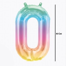 16 inch Ombre Mini Shape fóliový balón číslo 0, 41cm