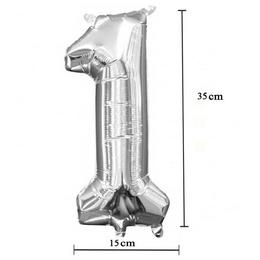  16 inch strieborný Mini Shape fóliový balón číslo 1
