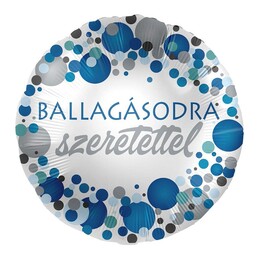 17 inch Ballagásodra Szeretettel Kék Pasztell Konfettis fóliový balón