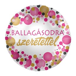 17 inch Ballagásodra Szeretettel Rózsaszín Pasztell Konfettis fóliový balón