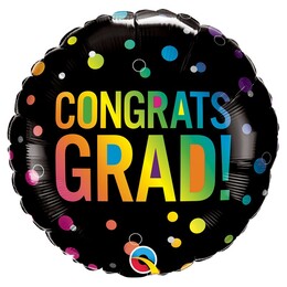 18 inch fóliový balón na promócie Congrats Grad Ombre Dots, 46 cm