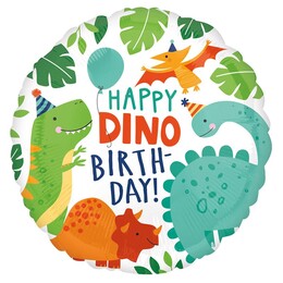 18 inch fóliový balón narodeninový Dinosaury, 46 cm