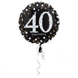 18 inch Happy Birthday Sparkling narodeninový fóliový balón s číslom 40