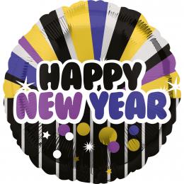 18 inch Happy New Year Silvestrovský fóliový balón 46cm