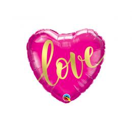 18 inch Love Gold fóliový balón srdce 46cm