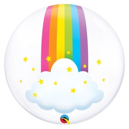 24 inch Rainbow Clouds - dúhovaný bublinový balón 61cm