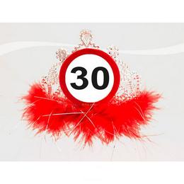 Narodeninová korunka - so vzorom obmedzovača rýchlosti, s číslom 30