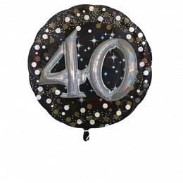 32 inch 3D Sparkling Birthday 40 Super Shape fóliový balón