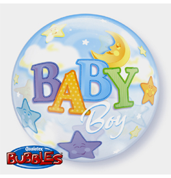22 inch Baby Boy Moon and Stars Bubble balón pre bábätká
