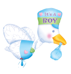 It is a Boy - Bundle of Joy Stork Super Shape fóliový balón k narodeniu bábätka