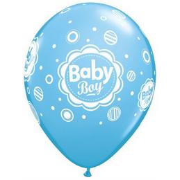 Balón na narodenie dieťaťa - Baby Boy, modrý, 28 cm, 6 ks