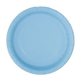 Babyblue - baby modré papierové party taniere - 23 cm, 8 ks