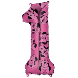Balón fóliový narodeninové číslo 1 - Minnie Mouse 66 cm
