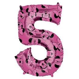 Balón fóliový narodeninové číslo 5 - Minnie Mouse 66 cm