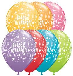 11 inch Sparkling Ballons Festive balóny s maďarským nápisom Boldog Névnapot (6 ks/balenie)