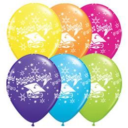 11 inch balóny na rozlúčkovú so školou s maďarským nápisom Ballagásodra Szeretettel Carnival Asst. (6 ks/balenie)