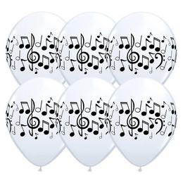 11 inch Music Notes - balóny s notovým motívom (6 ks/balenie)