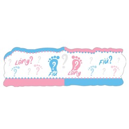 Banner s nápisom: Fiú vagy Lány? Babaváró Parti Banner