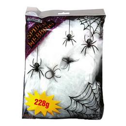 Biela pavučina s 3 čiernymi pavúkmi, 228 g