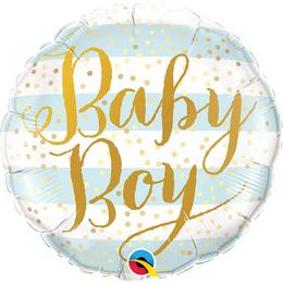 Bodkovaný fóliový balón k narodeniu chlapčeka - Baby Boy - 46 cm