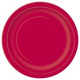 Červené - Ruby Red papierové party taniere -23 cm, 8 ks