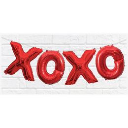 Červený fóliový balón na plnenie vzduchom XOXO