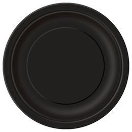 Čierne papierové party tanierer - 23 cm,  8 ks