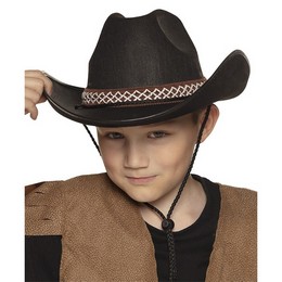 Čierny detský kovbojský klobúk 