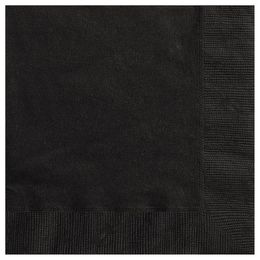 Čierne papierové party servítky - 33 cm x 33 cm, 20 ks