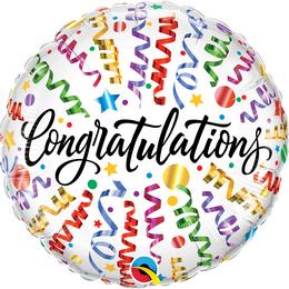 Congratulations Streamers fóliový balón