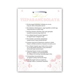 Darčeková tabuľa 10 prikázaní pre budúcu manželku
