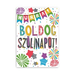 Darčeková tabula po maďarsky - Boldog Szülinapot! Színes Ajándék tábla