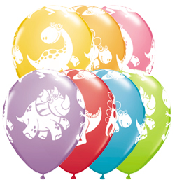 11 inch Cute and Duddly Dinosaurs Assortment balón dinosaurus (25 ks/bal)