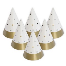 Elegantné party klobúky s hviezdičkami - 6 ks