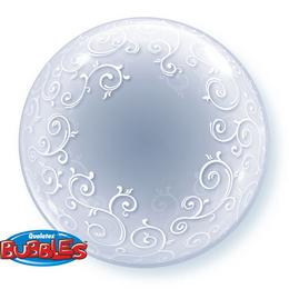 Balón Deco Bubble - Fancy Filigree, 61 cm
