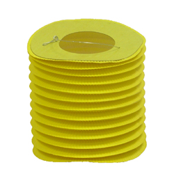 Žltý lampión v tvare valca - 24 cm