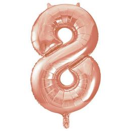 Fóliový balón číslo 8,  rosegold, 86 cm, Super Shape, 34 inch