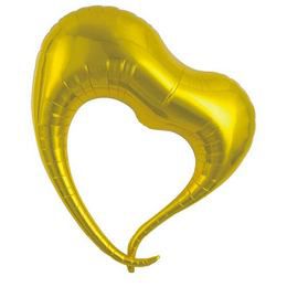 Ibrex elegantný fóliový balón zlaté srdce na plnenie héliom, 76 cm