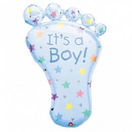 It's a Boy Foot Super Shape fóliový balón k narodeniu dieťaťa