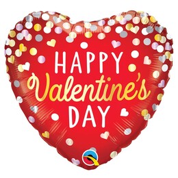 Konfetovaný - Valentine's Confetti Red - fólia balón srdce, 46 cm