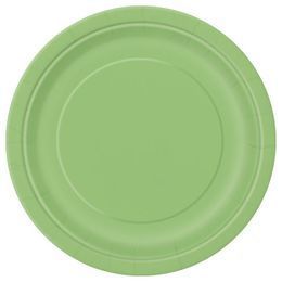 Limetkové zelené - Limme Green papierové party taniere - 23 cm, 8 ks