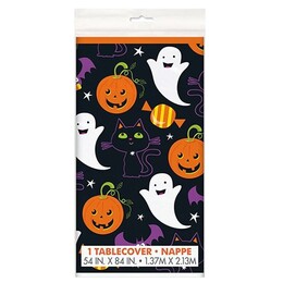 Mačičky a tekvice Halloweensky plastový obrus 137 mc x 213 cm