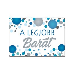 Magnetka s nápisom: A Legjobb Barát! Kék Pasztell Konfettis Hűtőmágnes